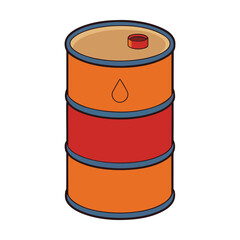 A sturdy metal oil barrel used for storing and transporting crude or refined oil. Its cylindrical shape and sealed design ensure safe, leak-proof containment.
