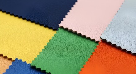 Vibrant assortment of colorful leather samples, showcasing diverse textures and shades
