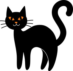 cute black cat illustration