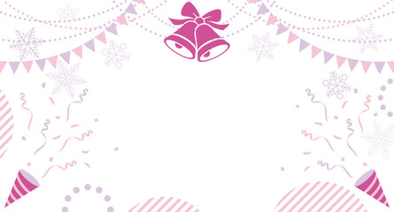 Vector Contemporary Style Festive Background Illustration With Jingling Bells And Crackers.