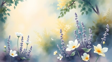 spring meadow with flowers