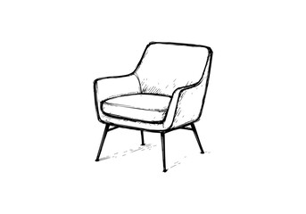 Armchair hand drawn simple sketch vector illustration