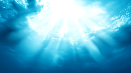 Obraz premium Sunbeams Piercing the Ocean Surface 