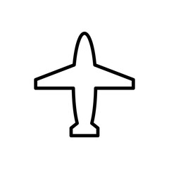 Outline cargo airplane air freight line art icon
