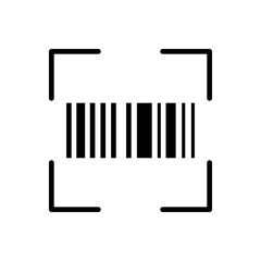 Barcode scanner scan product code flat black icon
