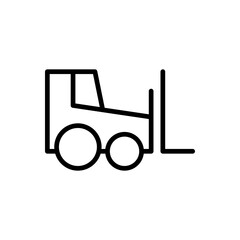 Outline forklift warehouse lifting machine line art icon
