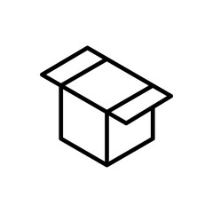Open package parcel box shipping line art icon
