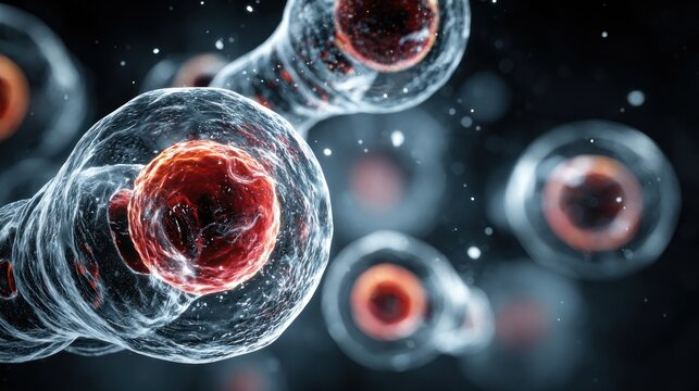 Human cells in a microscope view.