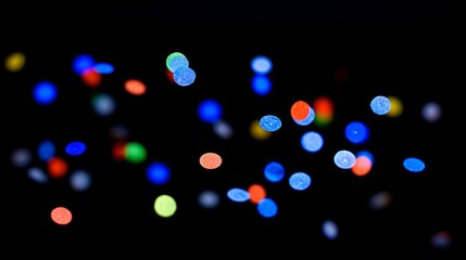 throw. Colorful confetti floating in the air against a dark background during a celebration. lifestyle magazines, social media lookbooks, designed for influencer and brand collaborations.