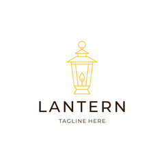 Line art lantern logo design. geometric shine flat icon illustration vector