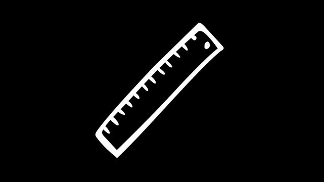 Glowing School Ruler Animation for Education and Geometry Projects
