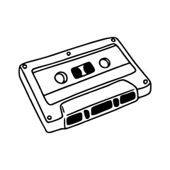old school compact cassette simple drawing