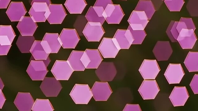 hexagonal, bokeh, magenta, violet, blur, glow, shimmer, abstract, luxury, dreamy, cinematic, soft, elegant, loop, defocused, gradient, particles, background, motion, luminous, vibrant, purple, pink, s