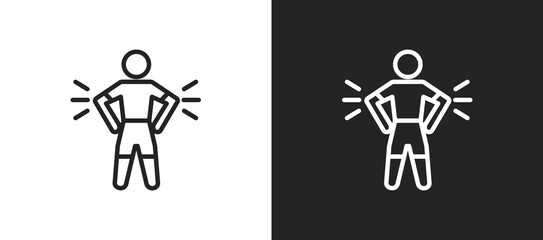 Confidence Icon In Black And White Line Style