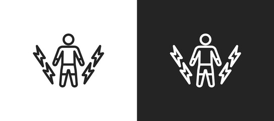 Energy Icon In Black And White Line Style