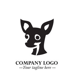 Loyal Head of Dog Logo Symbol in Black on White Background with Modern Minimalist Design