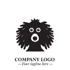 Loyal Head of Dog Logo Symbol in Black on White Background with Modern Minimalist Design