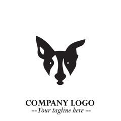 Loyal Head of Dog Logo Symbol in Black on White Background with Modern Minimalist Design