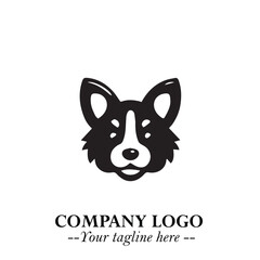 Loyal Head of Dog Logo Symbol in Black on White Background with Modern Minimalist Design