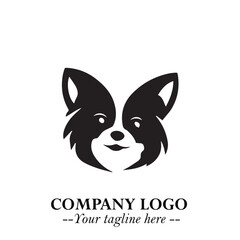 Loyal Head of Dog Logo Symbol in Black on White Background with Modern Minimalist Design