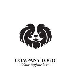 Loyal Head of Dog Logo Symbol in Black on White Background with Modern Minimalist Design