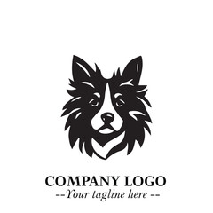 Loyal Head of Dog Logo Symbol in Black on White Background with Modern Minimalist Design