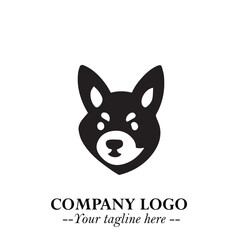 Loyal Head of Dog Logo Symbol in Black on White Background with Modern Minimalist Design