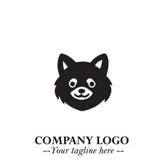 Loyal Head of Dog Logo Symbol in Black on White Background with Modern Minimalist Design