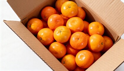 Fresh Ripe Mandarin Orange on White Background
