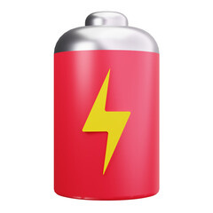 3D Low Red Battery Warning Icon