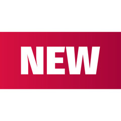 Bold White Text New Sign Over a Gradient Red and Pink Horizontal Bar Isolated on a White Background Simple Graphic Element for Announcements and Promotions
