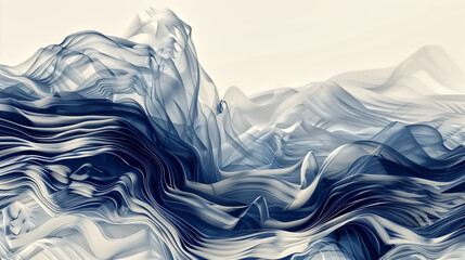 dark fluid layers, overlapping waves in navy and gray, tension a