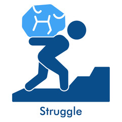 Struggle Icon in Duotone Style. Vector Illustration for Motivation, Effort, and Success Concept