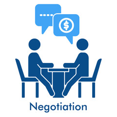 Negotiation Icon in Duotone Style. Vector Illustration for Business Meeting and Partnership Concept