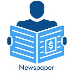Newspaper Icon in Duotone Style. Vector Illustration for Media, Press, and Communication Concept