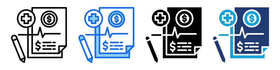 Loan Lifeline Icon Set Multi Style Vector Illustration