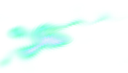 Abstract green glowing light streak effect element on transparent background