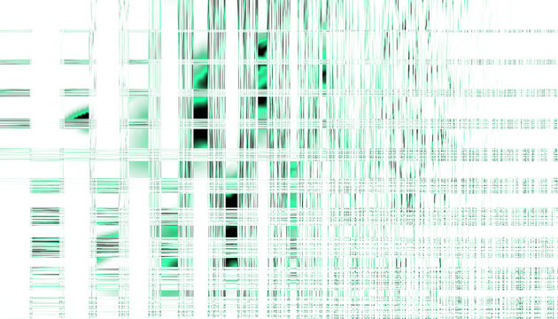 Abstract glitch effect with green pixel distortion on transparent background