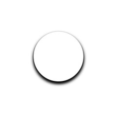 Round White Button with Drop Shadow Isolated​, Circular Blank Sticker Mockup with Shadow​, White Label Badge Circle Design Shadow