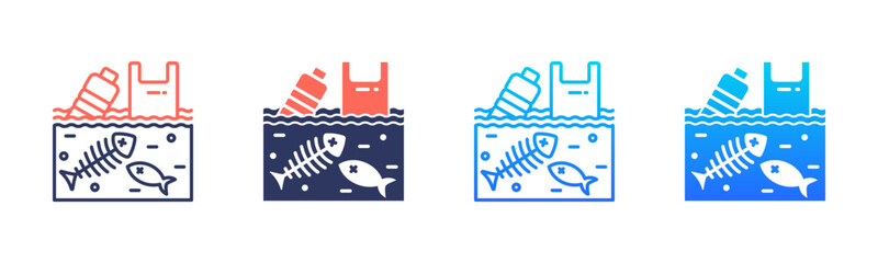 Plastic Pollution Icon Pack In Multiple Styles
