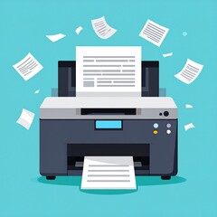 vector illustration of an office printer machine