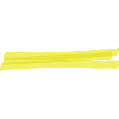 Bright Yellow Highlighter Mark on Transparent Background Marking Emphasis or Correction