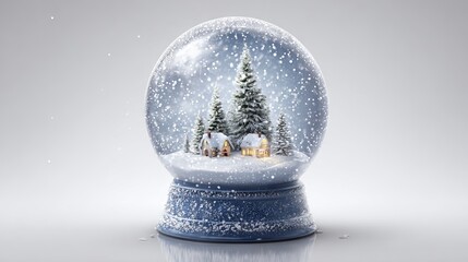 Clean snow globe on white background isolated transparent crystal ball winter holiday decoration mockup minimal festive design element for branding greeting cards product display and social media