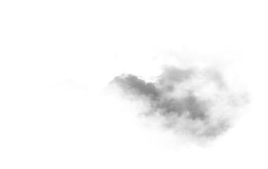 Single cloud isolated on transparent background for compositing and design work