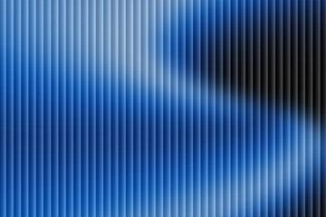 Obraz premium Illustration of vertical blue and white striped background with a blurred dark area, suggesting depth and a dynamic, fluid visual effect
