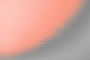 Illustration of abstract circular pattern in soft coral and grey tones, featuring concentric rings with a textured, layered appearance and a gradient effect