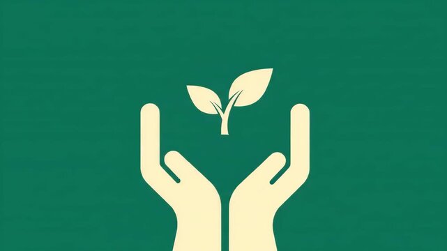 Vector Illustration of Hands Holding a Sapling for Environmental Awareness and Sustainability Projects, Promoting Green Initiatives and Ecological Responsibility