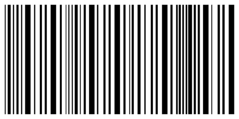 Abstract barcode icon vector on transparent background, symbolizing product identification, retail scanning, and inventory tracking
