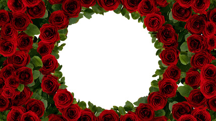 Rose border forming circle around white center