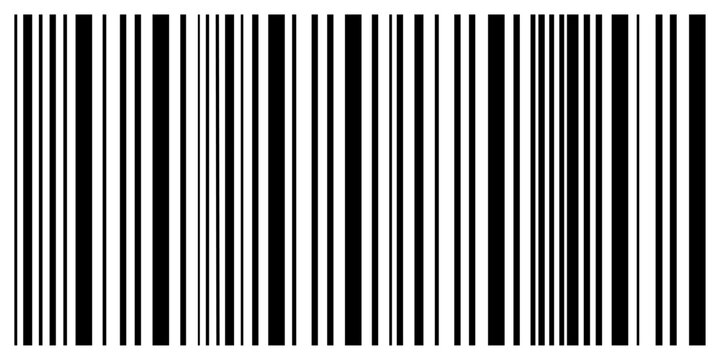 Abstract barcode icon vector on transparent background, symbolizing product identification, retail scanning, and inventory tracking